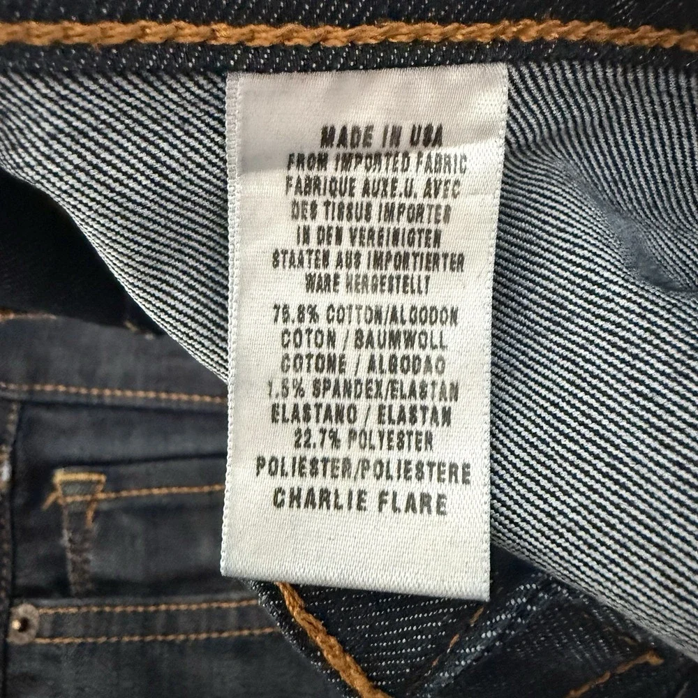 Lucky Brand Women's Size 4/27 Blue Dark Wash Charlie Flare Jeans USA Distressed - Picture 4 of 12